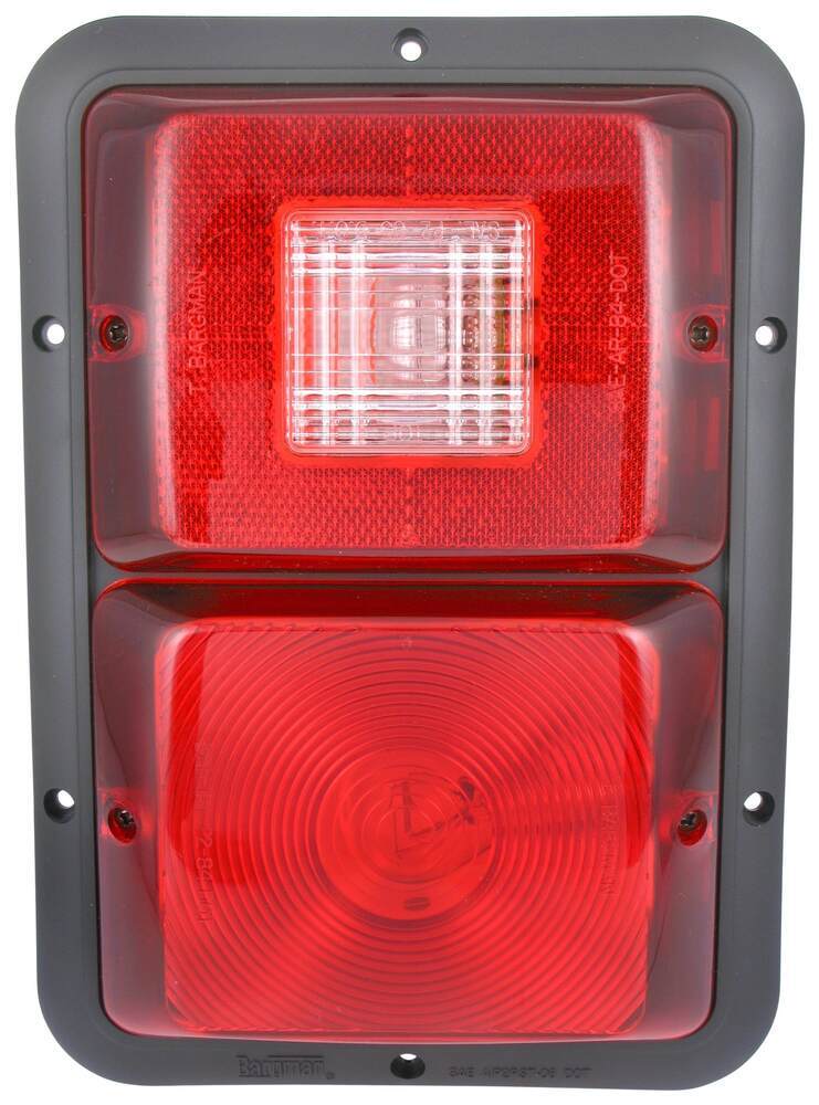 Bargman Double Trailer Tail Light 5 Function Incandescent Bargman Double Trailer Tail Light 5 Function Incandescent Black Base Red And Clear Lens Lights 30 84 508