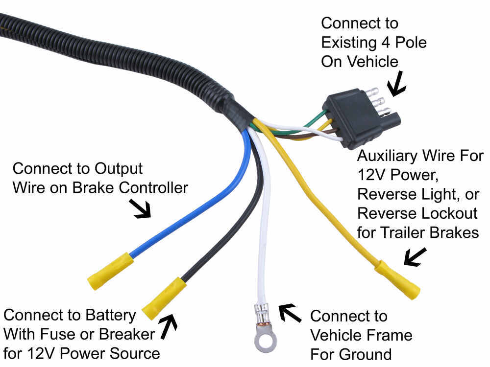 Adapter 4 Pole to 7 Pole Vehicle End Trailer Connector Tow ... 4 wire trailer connector diagram 