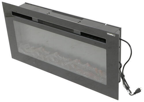 Greystone 32" Electric Fireplace with Logs - Recessed Mount - Black