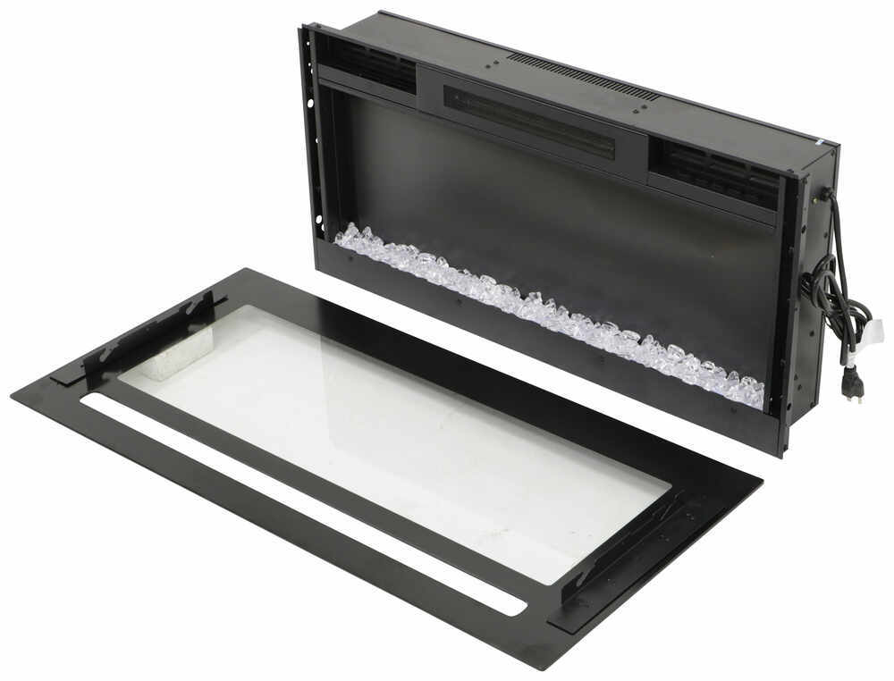 Greystone 32" Electric Fireplace with Crystals - Wall Mount - Black