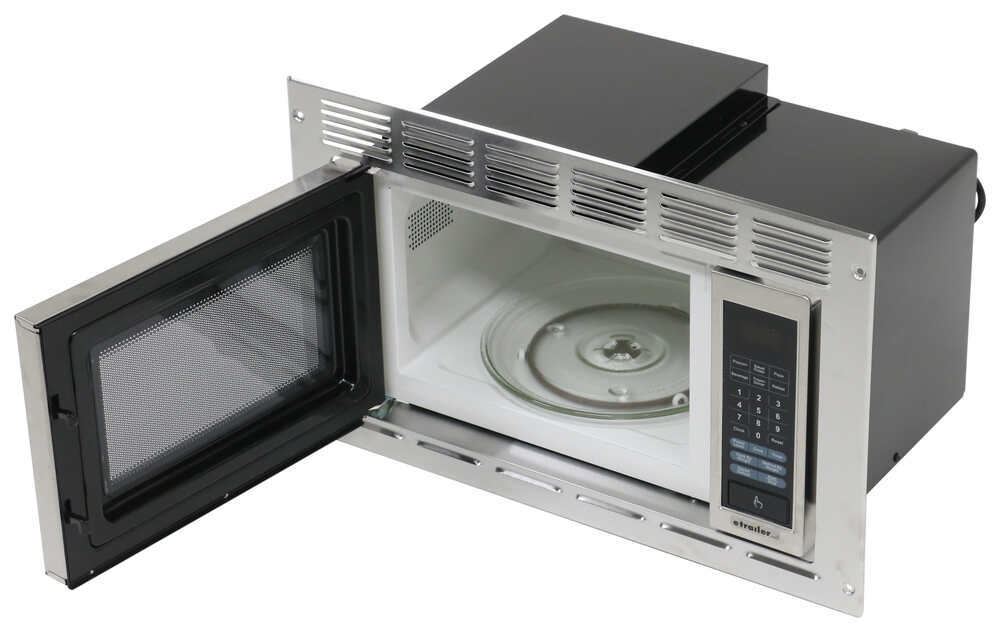 Greystone Builtin Microwave with Trim Kit 0.9 Cu Ft Stainless Steel Greystone RV Microwaves