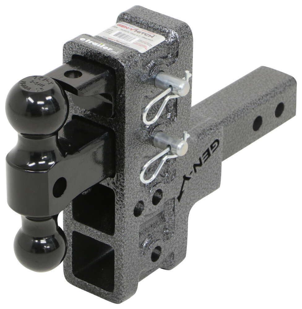 Adjustable Pintle Hitch 2 1//2 by GENY Ball Mount Pintle Combo,Class V 20,000 lb 4-RECEIVER,drop Hitch Class 5 drop//raise 9 adjustable hitch Fits on 2-1//2 Truck//vehicle Hitch Receiver Dual Receiver Hitch GH 624