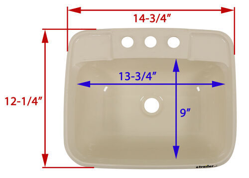 Bristol★FCRB-222080 M LaSalle Bristol Single Bowl RV Bathroom Sink - 14-3/4