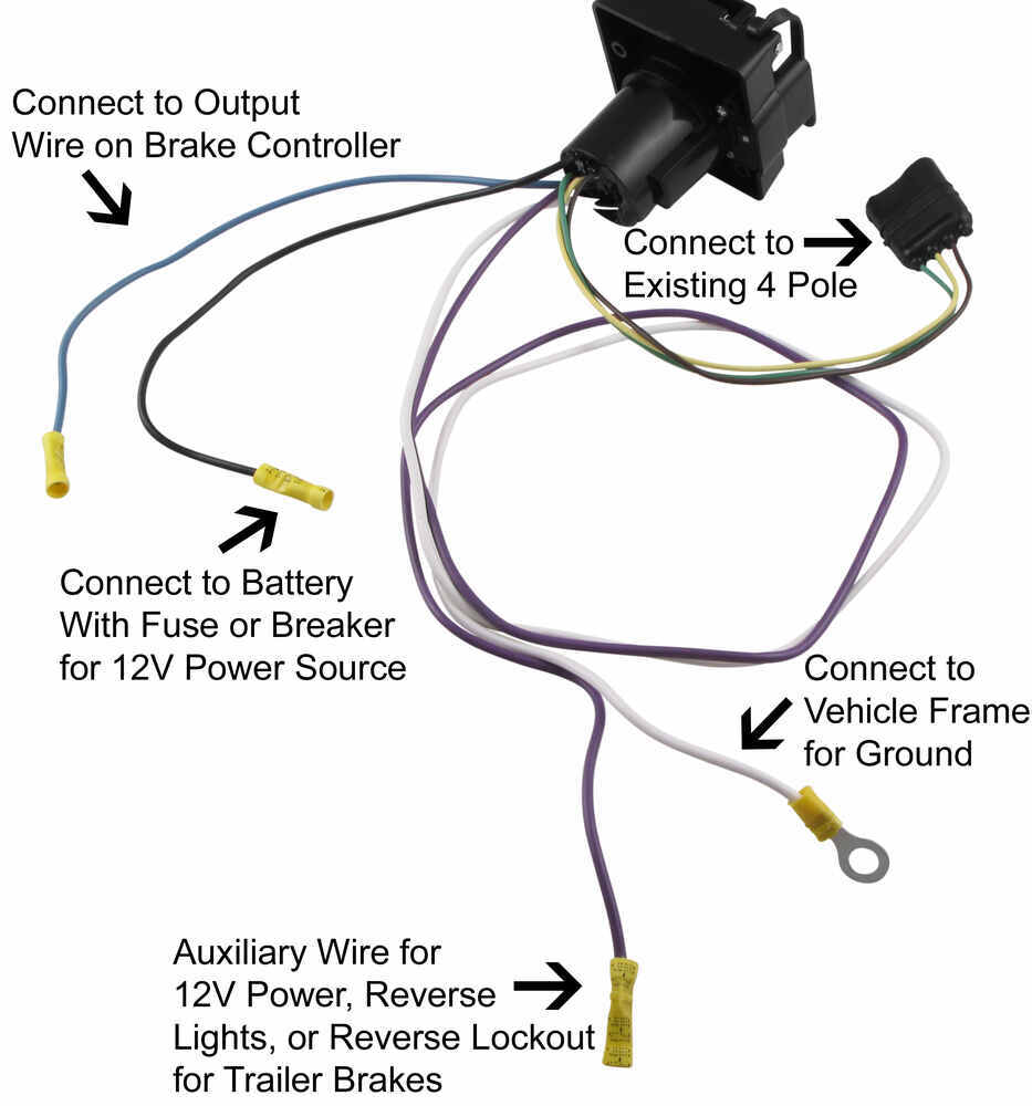 Adapter 4-Pole to 7-Pole and 4-Pole Hopkins Wiring 37185