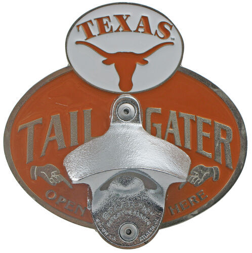 AMG University of Texas Longhorns METAL State Shaped emblem with Texas flag colors on black METAL Hitch Cover