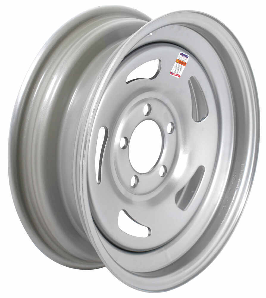 Dexstar Directional Silver Trailer Wheel - 15" x 5" Rim - 5 on 4-1/2 Dexstar Tires and Wheels 5 On 4 1 4 Trailer Wheels