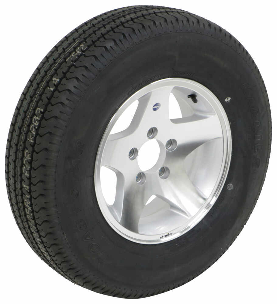 Karrier ST215/75R14 Radial Trailer Tire with 14" Aluminum Wheel 5 on