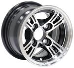 Aluminum AM02 Series Black Machined Trailer Wheel - 10" x 6" Rim - 4 on 4