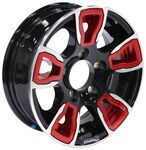 Aluminum AM06 Black Machined Trailer Wheel w/ Red Inserts - 13" x 4-1/2" Rim - 5 on 4-1/2
