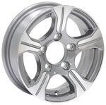 Aluminum AM01 Series Gunmetal Machined Trailer Wheel - 12" x 4" Rim - 5 on 4-1/2