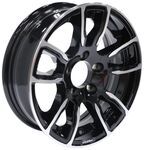 Aluminum AM06 Series Black Machined Trailer Wheel - 15" x 5" Rim - 5 on 4-1/2