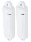 Attwood SoftSide Double-Eye Oval Boat Fenders for 16' to 20' Long Boats - White - Qty 2