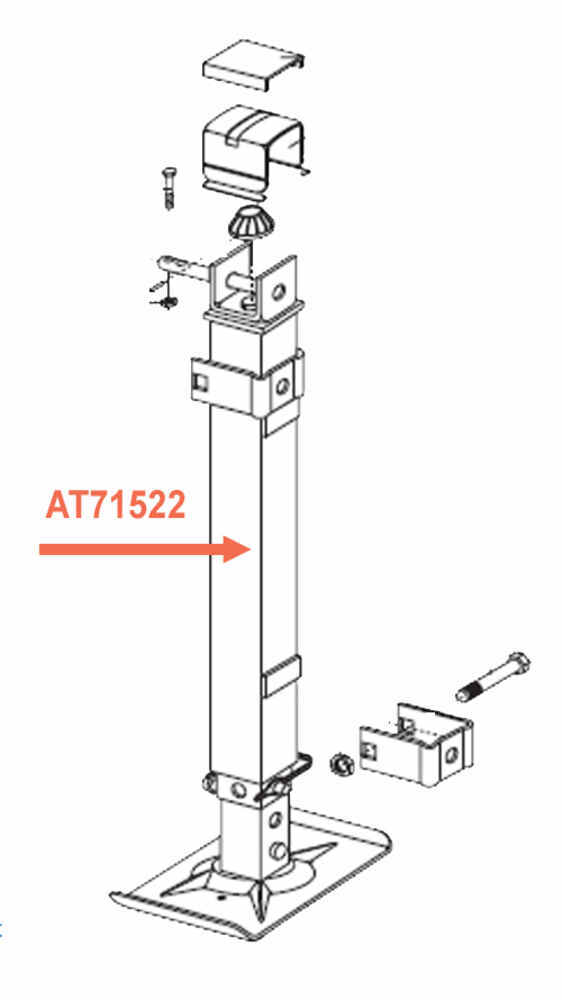 Replacement Follower Leg for Atwood 5th Wheel Leveling System - 34-5/16