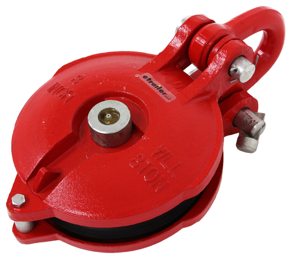 Bulldog Winch Pulley Block w/Cast Iron Housing and Red Powder Coat