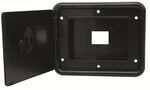 B&B RV Multi-Purpose Hatch w/ Thumb Lock - Solid Back w/ Square Hole - Black