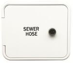 B&B RV Sewer Hose Hatch w/ Circle Back - Polar White