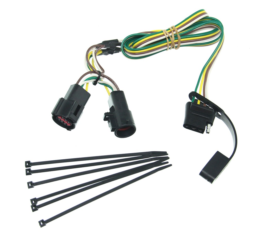 Curt T-Connector Vehicle Wiring Harness with 4-Pole Flat Trailer Connector Curt Custom Fit ...