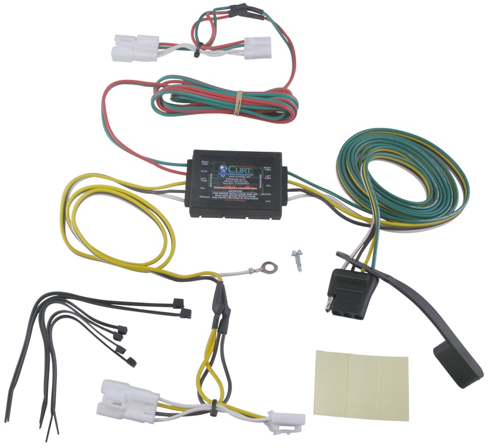 Curt T-Connector Vehicle Wiring Harness with 4-Pole Flat Trailer Connector Curt Custom Fit Vehicle Wiring C56078