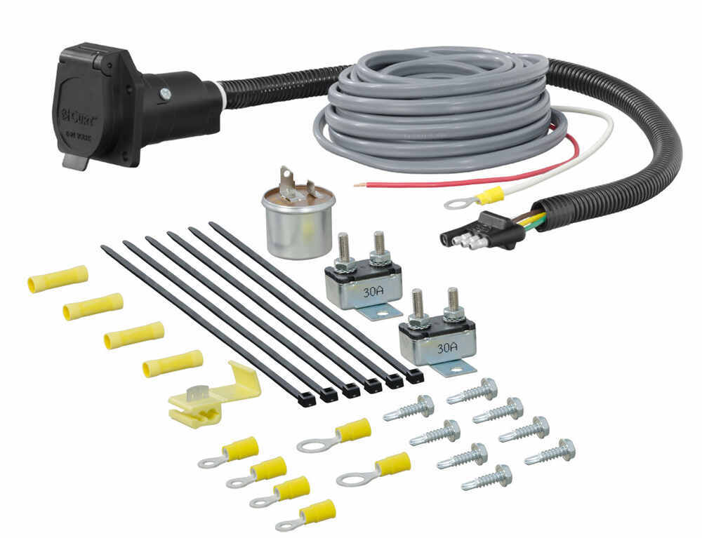 Curt Universal Installation Kit for Trailer Brake Controller - 7-Way RV - 10 Gauge Curt Wiring ...