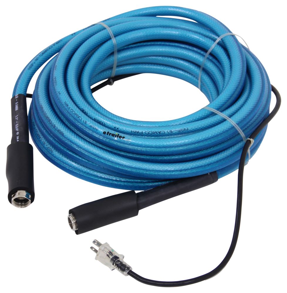 Camco RV Heated Drinking Water Hose for Cold Weather - 5/8" Internal 50 Foot Heated Water Hose For Rv