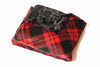 Camp Casual black and red plaid throw blanket.
