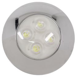 Custer Led Interior Trailer Dome Light W Chrome Bezel 4 Diodes Round Clear Lens