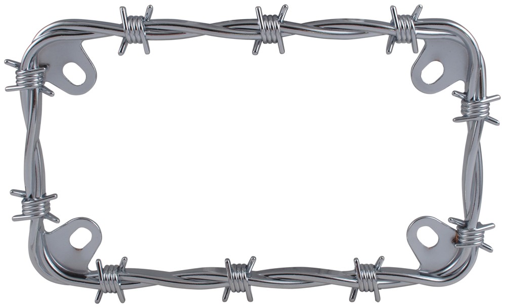 Barbed Wire Motorcycle License Plate Frame - Chrome Cruiser License