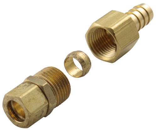 Derale Transmission Line Fittings Brass 3//8/" Hose Barb 5//16/" Compression