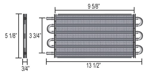 Derale 13311 Series 7000 Tube and Fin Cooler Core