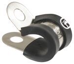DeeMaxx Brake Line Clamp w/ Black Silicone Cushion - Stainless Steel - Qty 1