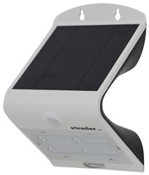 2 X WHITE SMART SOLAR /& SENSOR LED WALL MOUNT SECURITY LIGHT HOME//BOAT//CARAVAN