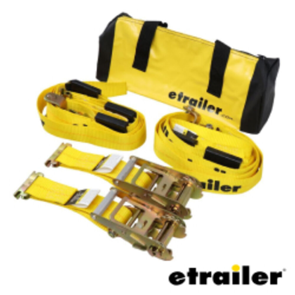 etrailer E Track Wheel Tie-Down Straps with Roller Idler and Ratchet. 