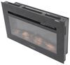 Furrion electric RV fireplace in black with logs. 