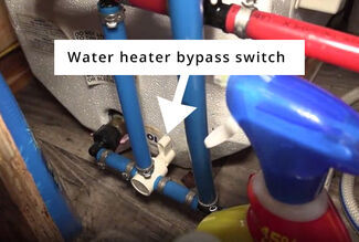 Water heater bypass switch on tankless heatear