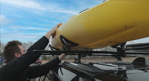 Loading Kayak onto Saddle-Style Carrier
