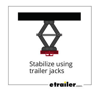 Stabilize trailer using trailer jacks