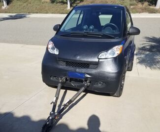 Laying out tow bar in front of dinghy image