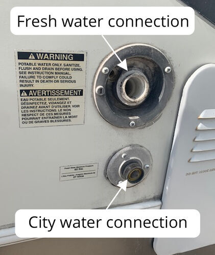 RV Fresh Water and City Water Connection