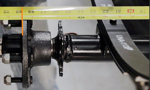 Hub face measurement to outer edge of hub (side one)