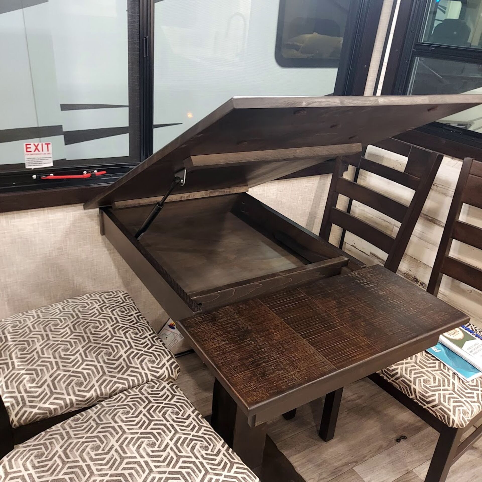 Additional storage inside kitchen table