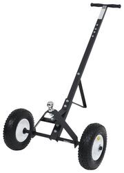 Black Flint Hill Goods trailer dolly with ball mount attached, rubber tires, and long handle for leverage