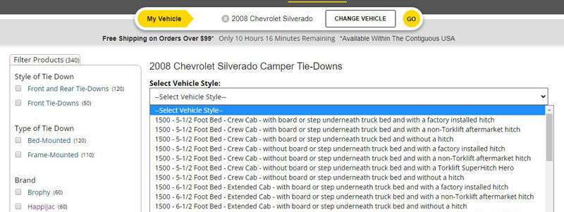 how to find the right tie down for my truck - custom camper tiedown