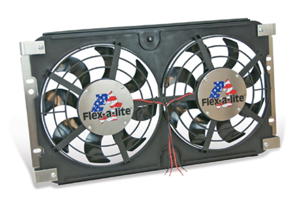 Flexalite Direct Fit Dual LoProfile SBlade Electric Fan with Shroud