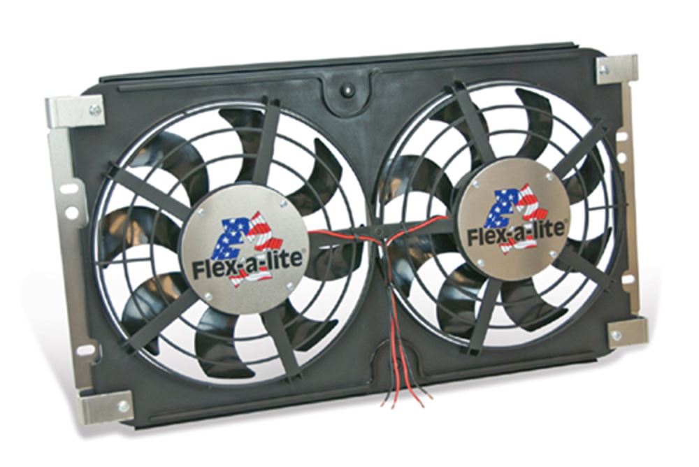 Flex A Lite Direct Fit Dual Lo Profile S Blade Electric Fan With Shroud