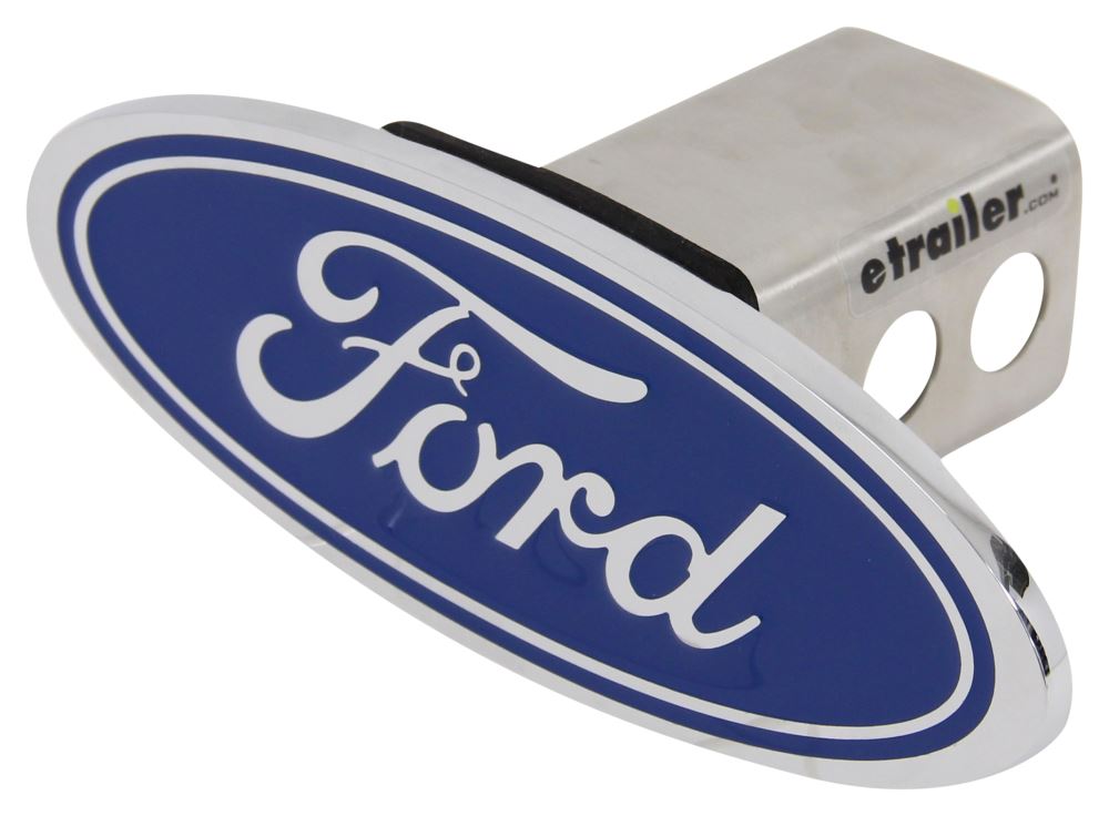 Ford Logo Trailer Hitch Receiver Cover 2" Hitches Blue and Chrome
