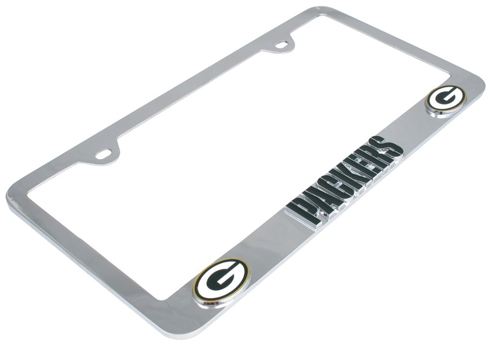 Compare Green Bay Packers Vs Denver Broncos Etrailer Com Green Bay Packers Nfl 3 D License Plate Frame Chrome Plated Steel