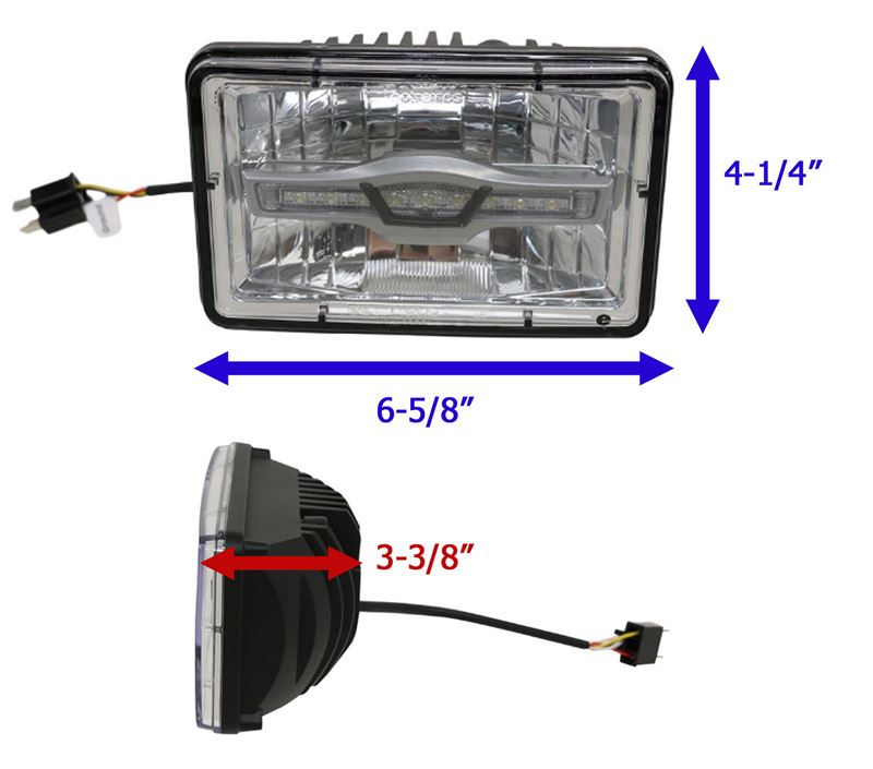 Opti Brite Headlight Conversion Kit Sealed Beam To Led 4 X 6 Aluminum High Beam Optronics Vehicle Lights Hll79hb 2