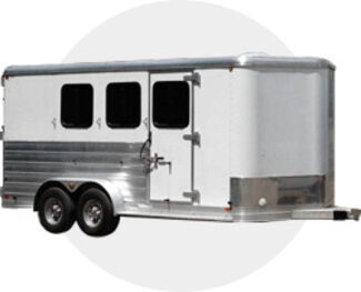 White horse trailer.