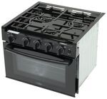 High Pointe Propane RV Range - 3 Burners - 16-1/4" Tall - Black
