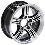 Aluminum AM02 Series Black Machined Trailer Wheel - 14" x 5.5" Rim - 5 on 4-1/2